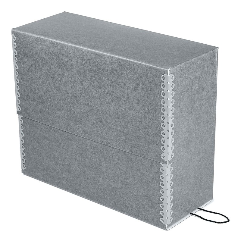 Lineco Archival Document Storage Box with Metal Edge, Acid-Free Gray
