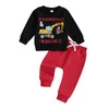 BeQeuewll Baby Boy Christmas Outfit Long Sleeve Letter Print Sweatshirt