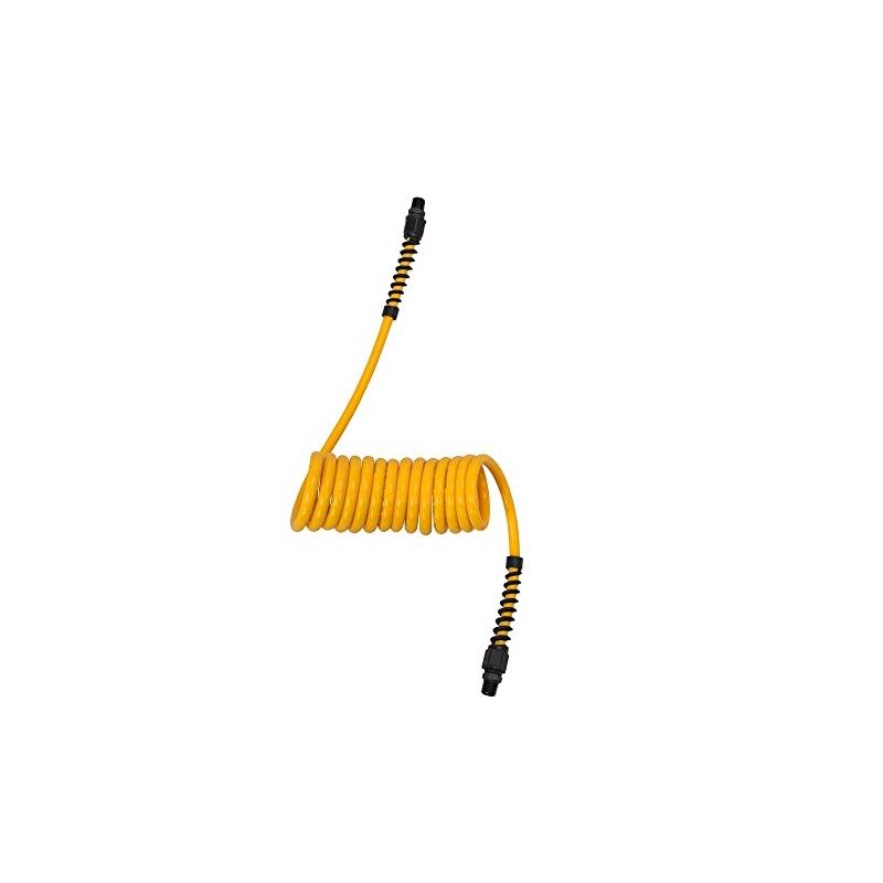 DEWALT 1/4-Inch x 10ft Polyurethane Recoil Hose with 1/4-Inch Fittings