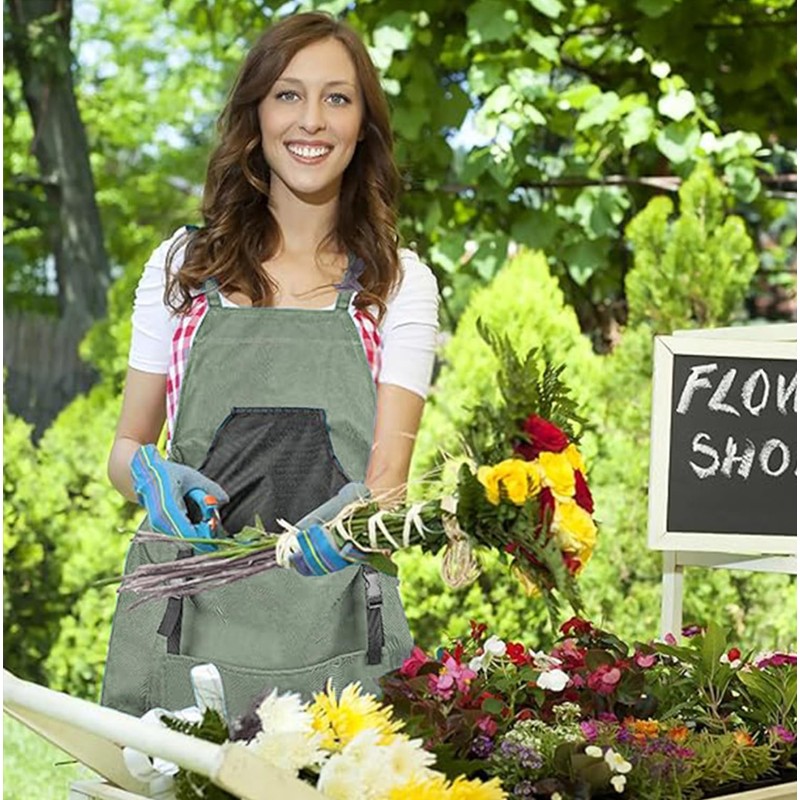Elfzone Harvesting Apron - Gardening Aprons with Pockets,with Pockets for