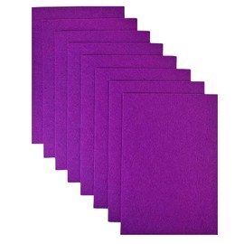 Jtnohx Stiff Felt, 2 mm Thick Felt for Crafts, 8 Pieces 20 x 30 cm Craft Felt, Felt Fabric Squares for DIY Projects (Purple)