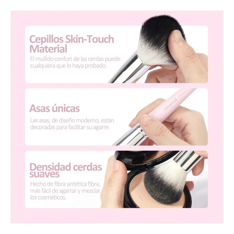 18 Piezas Brochas Set De Brochas Maquillaje Profesional Color Rosa+oro
