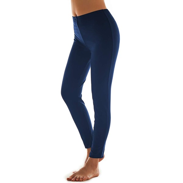 Cokar - Pantalones de compresión para mujer, estilo clásico, azul marino, pequeño