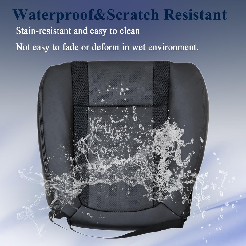 NLQR Front Driver Bottom Replacement Perforated Seat Cover Charcoal Black