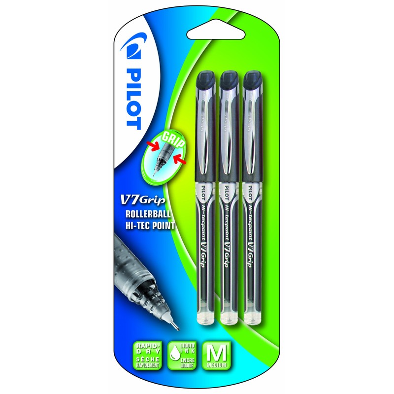 Pilot V7 Grip Liquid Ink Rollerball 0.7 mm Tip (Pack