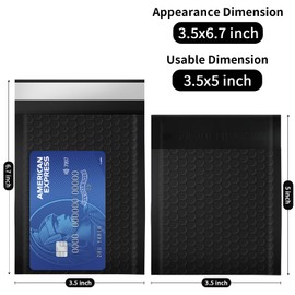 skardeco 3.5x5 Inch Black Bubble Mailers 40 Pack Self-Seal Poly Padded Envelopes Suitable for Small Businesses to Package and Mail Jewelry Cosmetics, Electronic Products, Cards (Black, 3.5x5-40)