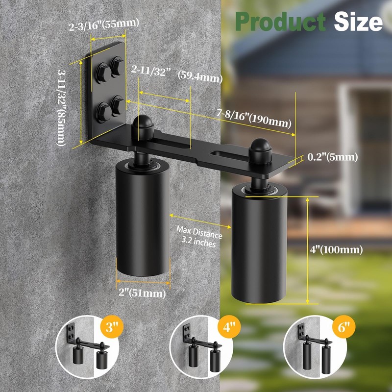 Anobeyi Adjustable Sliding Gate Roller Hardware Kit - Heavy Duty