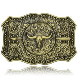 Vancy Utopia Belt Buckles Men Western - Vintage Longhorn Bull Large | Cowboy Cowgirl Belt Buckle Gifts for Mens Women