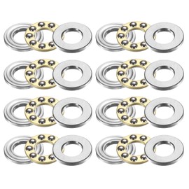 sourcing map 8pcs F6-12M Thrust Ball Bearings, 6mm x 12mm x 4.5mm Miniature Thrust Bearing with Washers Chrome Steel Single Direction for Conveyor Systems Machine Tools
