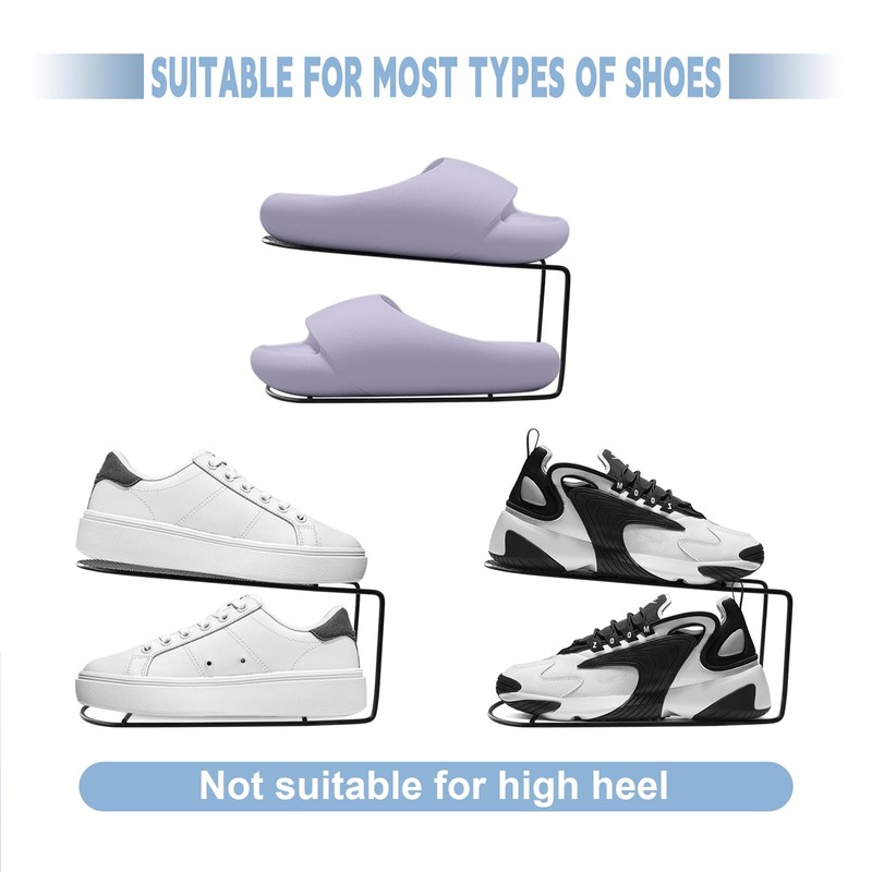 CiBiZi Shoe Slots Organizer Mental Shoe Stacker Iron Shoe Rack