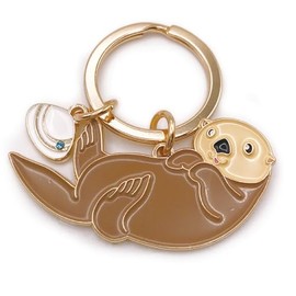 Aquatic Key Ring [Sea Otter] Marine Animal Cute Key Chain Z0219/KH