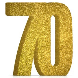 Decoration 70th Birthday Men and Women, Golden Glitter 70th Birthday Centrepiece Table Decoration Birthday, 70th Birthday Party Decoration Supplies, Gifts for Men Women Birthday