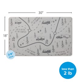 Camco Life is Better at The Campsite Anti-Fatigue Kitchen Mat, Map Design | Reduces Discomfort While Standing for Extended Periods | Features a Non-Slip Surface (53436)