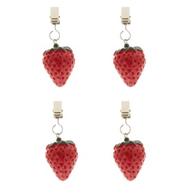 MIK funshopping Set of 4 tablecloth weights with clamping force, tablecloth weights, ideal for the set table (strawberries)