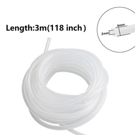 Pocoxll PVC Vinyl Tubing,Flexible Plastic Hose for Industrial Applications,3/32" ID x 5/32" OD x 9.8ft Length(2 x 4mm,Clear)