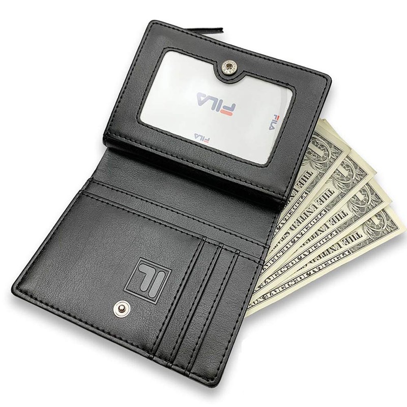Fila 61fl53 Men's Bifold Wallet with Pass Case, Black