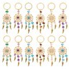 PH PandaHall 12pcs Dream Catcher Keychain Stone Key Chains Crystal