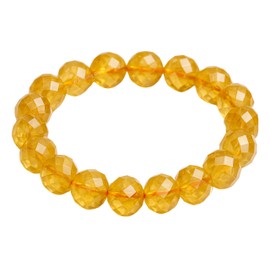 Citrine Bracelet for Women - Chakra Mens Bracelet Protection Crystals and Healing Stones - Blessing Bracelet Spiritual Meditation Gift Christmas Stocking Stuffers (Faceted Beaded Bracelet)
