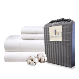 800 Thread Count Sheets Twin XL Size 4 Piece Sheet Set 100% Cotton Sheet Set Extra Deep Pockets 15 Inch long staple cotton Bedsheet And Pillow Cover,Sateen Weave,Soft,Breathable White Sheets