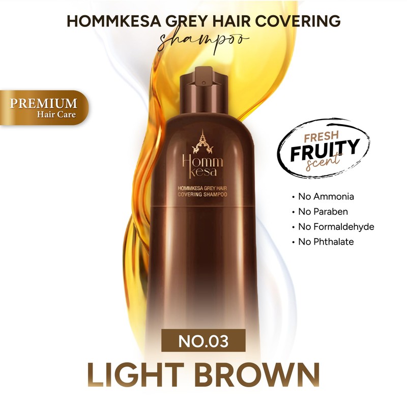Hommkesa Grey Hair Covering Shampoo – Premium 3-in-1 Hair Dye