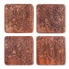 Oslo Map, Sapele Wood Coasters, Set of 4 with City