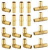 EFIELD 18 PCS Pex Barb Crimp Brass Fitting Combo: 1/2"