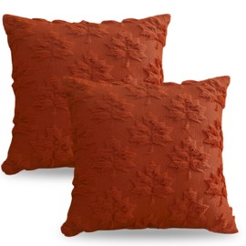 Pack of 2 Autumn Decorative Cushion Covers, 40 x 40 cm, Autumn Decorative Cushion Cover, Hollow Maple Leaf Couch Cushion, Cuddly Cushion, Cushion Cover, Autumn, Cushion Covers with Autumn Leaves for