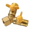 G1/2 Brass Garden Irrigation 2 Way Double Tap Hose Adapter
