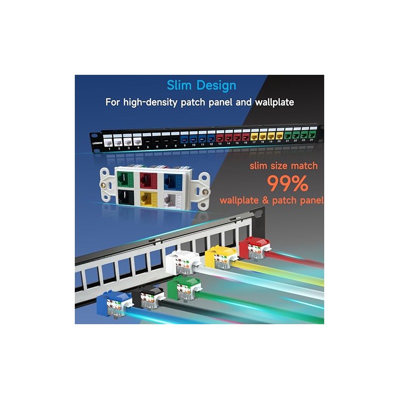 Conector Keystone Cat6 Slim - Paquete de 25 RJ45 de