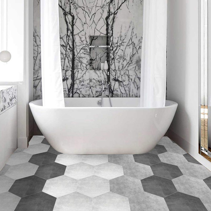 Sanpyl Decorative Sticker Hexagonal Floor Sticker PVC Sticker Pack of