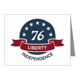 Note Card Vintage America Blue Circle 76