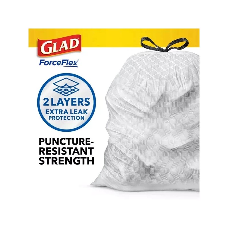 Glad ForceFlex Drawstring Fragrance Free Trash Bags - 13gal/100ct