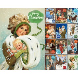 PIXILUV CHRISTMAS Greetings Cards 12 Notecards ~ Happy Kids and Babies at Christmas ~ Vintage Postcards Reprint