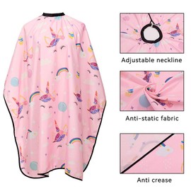 Zasjon Hairdressing Cape Children's Hair Cutting Cape with Adjustable Snap Closure, Haircut Cape Hairdressing Accessories Cartoon Hairdressing Cape for Children Hair Cutting Accessories Barber Cape