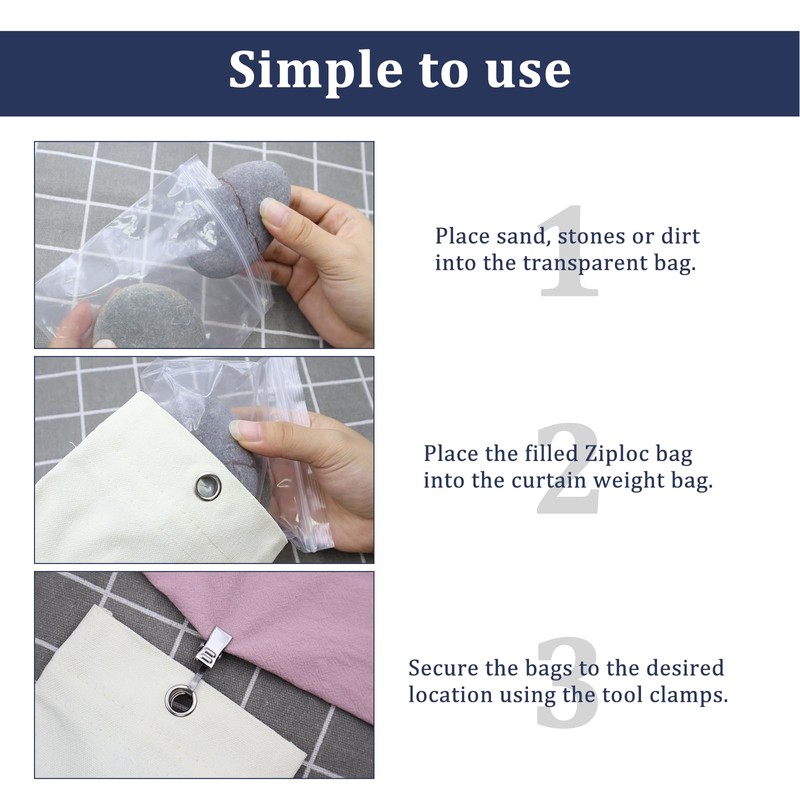 BEELUKY 8er-Pack Vorhangboden Sandsack Outdoor Vorhang Gewichte mit 8 Clips