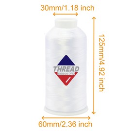 Sissew Pro - Hilo de bordado a máquina de 40 W, 2 bocinas grandes (5.000 m cada 10.000 m en total) - Hilo de bordado de poliéster blanco y negro 120D/2 para máquinas de bordado comerciales y caseras
