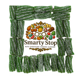 Smarty Stop Sour Licorice Twist Bite Gummy Candy/Twisteroos Pectin Filled Licorice Sour Gummies (Watermelon, 1 Pound (Pack of 1))