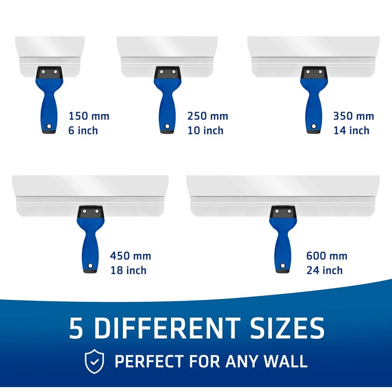 Hogard Pro Taping Knife 24", Stainless Steel Drywall Skimming Blade,