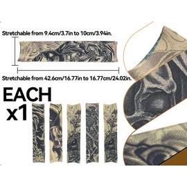 Emezddo Set of 6 Tattoo Sleeves Set, Fake Sun Cream Tattoo Arm Stockings, Used for Men Women Carnival Party Festive Costumes Stage Performances