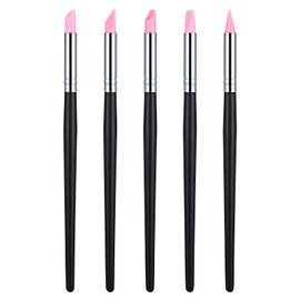 5 PCS Silicone Brushes for Resin Silicone Clay Sculpting Tools Silicone Color Shapers Brushes Flexible Clay Sculpture Tools Professional Silicone Rubber Tip Paint Pens Brushes for DIY Handicraft(Pink)
