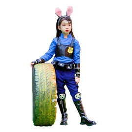 mvivm Judy Hopps Children's Cosplay Costume, Ears + Tail, Children's Costume, Transformation, Disguise, Cosplay Cultural Festival, School Festival, Halloween, Christmas, Birthday, End Party, School