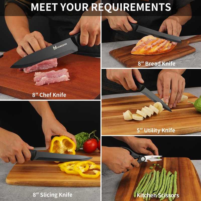 Knife Set - 6 Piece Knife Block Set, Knives Set