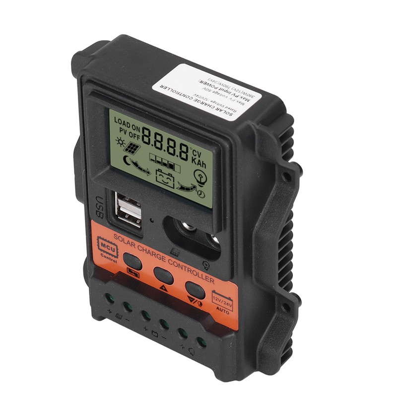 Solar Charge Controller LCD Display 2 USB Output PWM Panel