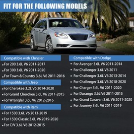 Sorello Engine Valve Cover Gasket Set Fit for Chrysler 200 300 for Dodge Avenger Challenger Charger Durango for Jeep Cherokee Wrangler for Ram 1500 for 3.2L 3.6L V6 Engine - Replace VS50805R MS97204