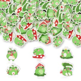 Yopyame Cute Frog Erasers Bulk - 60PCS Mini Animal Erasers for Kids Assorted Novelty Fun Pencil Erasers Puzzle Erasers Desk Pet School Carnival Reward Student Homework Prizes Gift Filling Party Favors