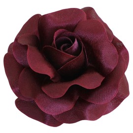 Sara Monica Flower Hair Clip and Pin Rose:Made in the USA (Burgundy)