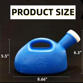 YUMSUM 2000ML Male Urinal YUMSUM Portable Mens Potty Pee Bottle Collector Travel Toliet (Blue)