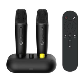 Puremic Dual UHF Wireless Microphone System, DuetPro Streaming Karaoke KTV Microphone More Than 230000 Built in Songs, HDMI/AUX for Smart TV, KTV, Home Theater, Speaker
