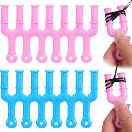 Heclia 12PCS Acrylic Model Y Slingshot Loom, Rubber Bands Clips Plastic Y Type Bracelet Connectors for Necklace Bracelet Making Colorful Clasp, Jewelry Maker Slingshot Rainbow Knitting Loom Tool
