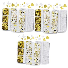 Healeved Nail Sequins for Nail Art Heart Butterfly and Round Glitter Decorations Compartment for Creative Mixed Colors